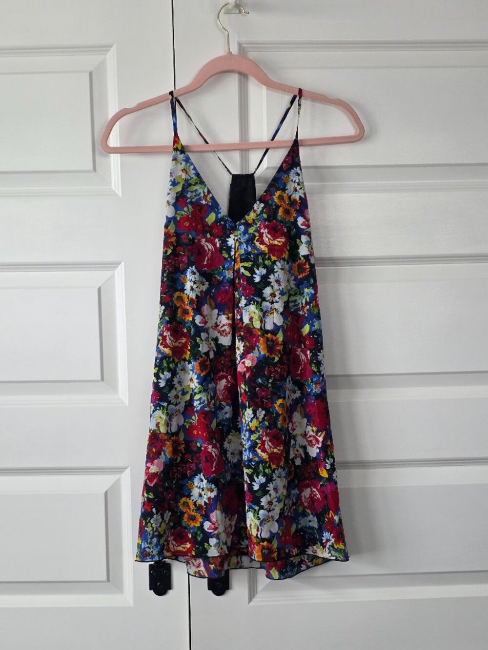 Alice + Olivia Silk Floral Strappy Mini Sundress - Picture 2 of 5